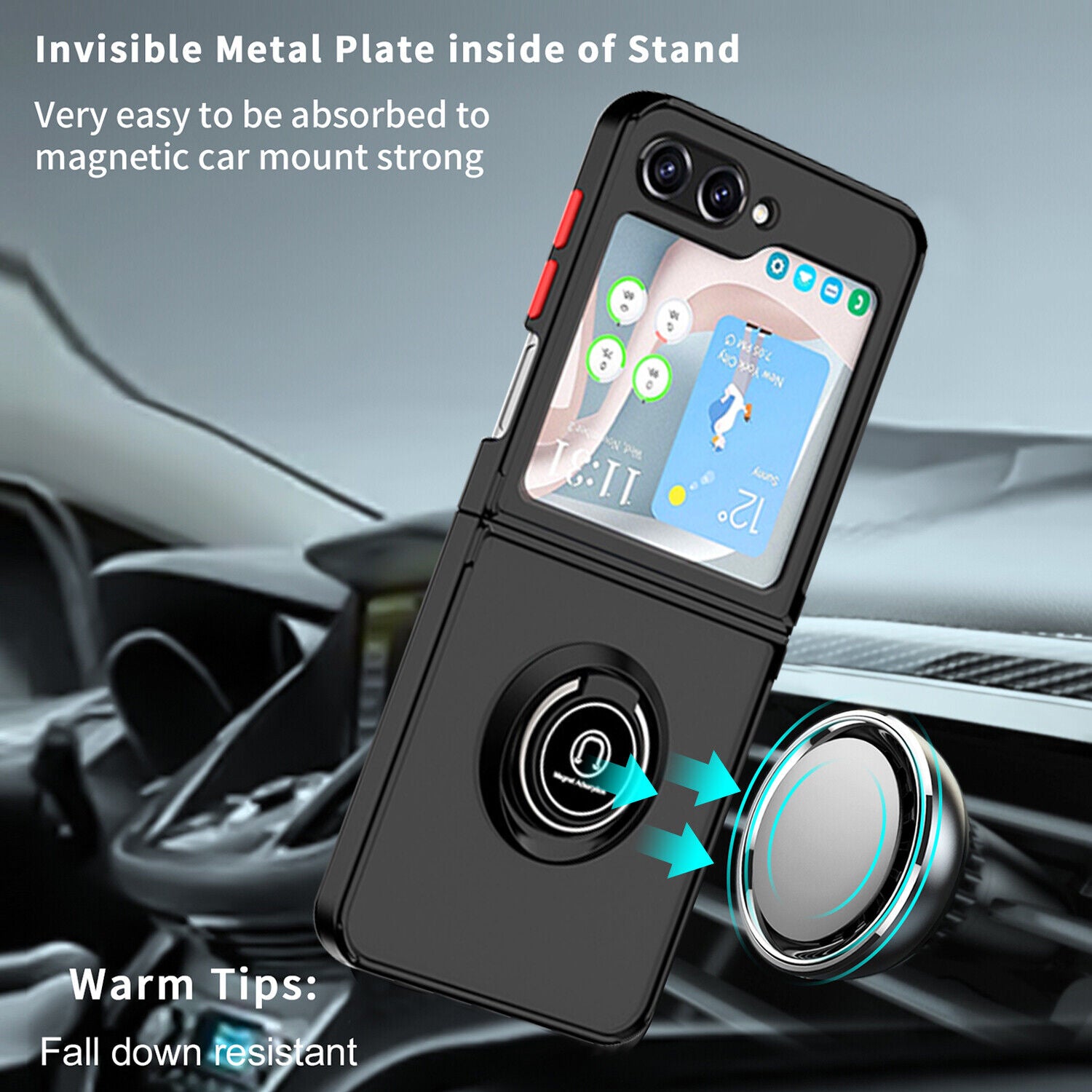 Matte Ring Case for Samsung Galaxy Z Flip 5 5G Matte Ring Case for Samsung Galaxy Z Flip 5 5G